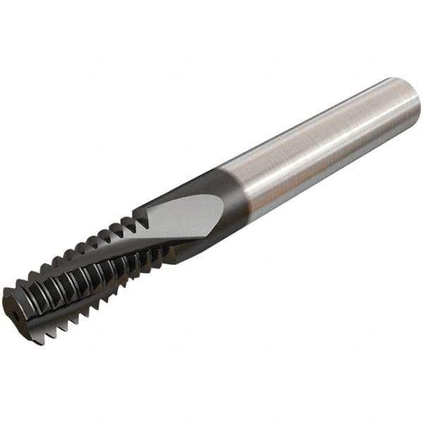 Iscar - M10x1.50 ISO, 0.3071" Cutting Diam, 3 Flute, Solid Carbide Helical Flute Thread Mill - Internal Thread, 17mm LOC, 64mm OAL, 8mm Shank Diam - All Tool & Supply