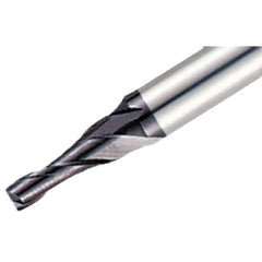 Iscar - 2° Taper Angle per Side, 8mm Small End Diam, 25mm LOC, Solid Carbide 2 Flute Tapered Square End Mill - TiAlN Finish, 70mm OAL, 8mm Shank Diam, Spiral Flute, 30° Helix - All Tool & Supply