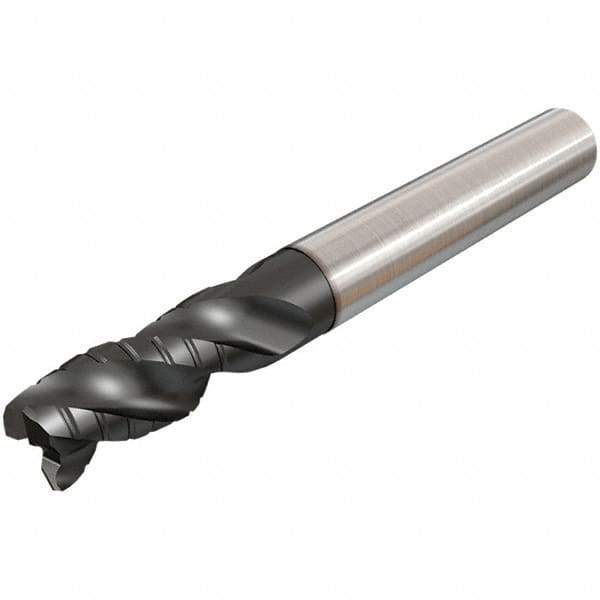 Iscar - 14mm Diam, 30mm LOC, 3 Flute Solid Carbide 45° Corner Chamfer Roughing End Mill - TiAlN Finish, 100mm OAL, 14mm Shank Diam, Single End, Extended Reach, 38° Helix - All Tool & Supply