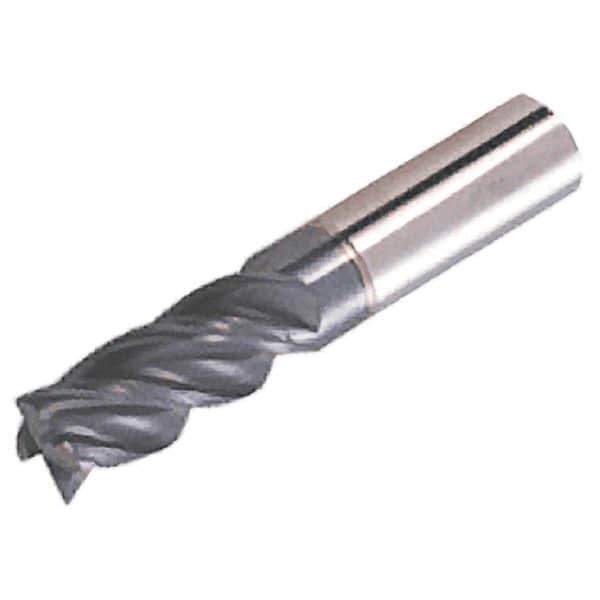 Iscar - 3/8", 4 Flute, Single End, Solid Carbide, 0.03" Corner Radius End Mill - 3" OAL, 38° Helix, Right Hand Flute, 3/4" LOC, Right Hand Cut, 1-1/4" Extended Reach - All Tool & Supply