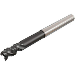 Iscar - 12mm Diam, Coarse Pitch, 12mm LOC, 3 Flute Solid Carbide 0.2mm Corner Radius Roughing End Mill - Uncoated, 83mm OAL, 12mm Shank Diam, Single End, Extended Reach, 45° Helix - All Tool & Supply