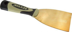 Hyde Tools - Stiff Brass Scraper - 3" Blade Width x 4" Blade Length, 4-1/2" Long Cushioned Grip Handle - All Tool & Supply