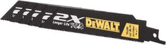 DeWALT - 6" Long x 1" Thick, Bi-Metal Reciprocating Saw Blade - Straight Profile, 14 to 18 TPI, Toothed Edge - All Tool & Supply