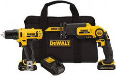 DeWALT - 12 Volt Cordless Tool Combination Kit - Includes 3/8" Drill/Driver & Pivot Reciprocating Saw, Lithium-Ion Battery Included - All Tool & Supply