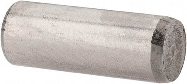 Made in USA - 6mm Diam x 16mm Pin Length Alloy Steel Standard Dowel Pin - Bright Finish, C 47-58 & C 60 (Surface) Hardness, 1 Beveled & 1 Rounded End - All Tool & Supply