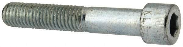 Made in USA - 1/2-13 UNC Hex Socket Drive, Socket Cap Screw - Alloy Steel, Zinc-Plated Finish, Partially Threaded, 3" Length Under Head - All Tool & Supply