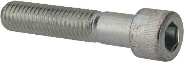 Made in USA - 1/2-13 UNC Hex Socket Drive, Socket Cap Screw - Alloy Steel, Zinc-Plated Finish, Partially Threaded, 2-1/2" Length Under Head - All Tool & Supply