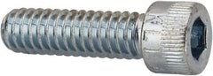 Made in USA - 1/4-20 UNC Hex Socket Drive, Socket Cap Screw - Alloy Steel, Zinc-Plated Finish, Fully Threaded, 7/8" Length Under Head - All Tool & Supply