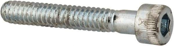 Made in USA - #10-24 UNC Hex Socket Drive, Socket Cap Screw - Alloy Steel, Zinc-Plated Finish, Partially Threaded, 1-1/4" Length Under Head - All Tool & Supply