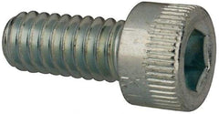 Made in USA - #8-32 UNC Hex Socket Drive, Socket Cap Screw - Alloy Steel, Zinc-Plated Finish, Fully Threaded, 3/8" Length Under Head - All Tool & Supply