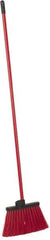 PRO-SOURCE - 12" Wide, Red Polypropylene Bristles, 46-1/2" Vinyl-Coated Metal Handle, Angled Broom - Flagged - All Tool & Supply