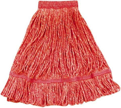 PRO-SOURCE - 5" Red Head Band, Medium Blended Fiber Loop End Mop Head - 2 Ply, Side Loading Connection - All Tool & Supply