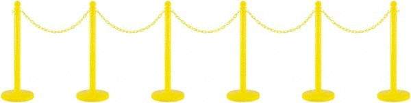 PRO-SAFE - 40" High Plastic Pedestrian Warning Post Kit - 50' Long Rope - All Tool & Supply