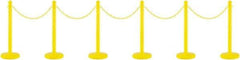 PRO-SAFE - 40" High Plastic Pedestrian Warning Post Kit - 50' Long Rope - All Tool & Supply