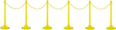 PRO-SAFE - 41" High Plastic Pedestrian Warning Post Kit - 50' Long Rope - All Tool & Supply