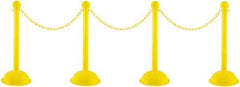 PRO-SAFE - 41" High Plastic Pedestrian Warning Post Kit - 30' Long Rope - All Tool & Supply