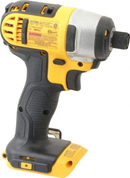 DeWALT - 20 Volt, 1/4" Drive, 117 Ft/Lb Torque, Cordless Impact Driver - Pistol Grip Handle, 2800 RPM, Lithium-Ion, Bare Tool - All Tool & Supply