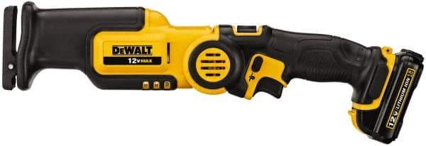 DeWALT - 12V, 0 to 2,700 SPM, Cordless Reciprocating Saw - 9/16" Stroke Length, Lithium-Ion Batteries Included - All Tool & Supply