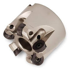 Indexable Copy Face Mills; Maximum Depth Of Cut: 0.2500 in; Compatible Insert Size Code: RCKX1204; Arbor Hole Diameter (mm): 0.75; Maximum Ramping Angle: 7.5  ™; Overall Height (mm): 1.5700 in; Series: 5W6J; Number of Cutter Inserts: 5; Cutter Style: 5W6J