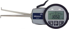 Mitutoyo - 0.0472 Inch Groove Width, 0.2047 Inch Groove Depth, 0.39 to 1.18 Inch, Ball/Ball Inside Electronic Caliper Gage - 0.0005 Inch Resolution, 0.0015 Inch Accuracy, 0.0394 Inch Tip Diameter, 3.3465 Inch Leg Length, Data Output, AA Battery - All Tool & Supply