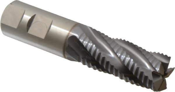 Niagara Cutter - 7/8" Diam, Coarse Pitch, 1-7/8" LOC, 5 Flute Cobalt Roughing Square End Mill - TiCN Finish, 4-1/8" OAL, 7/8" Shank Diam, Single End, 30° Helix - All Tool & Supply