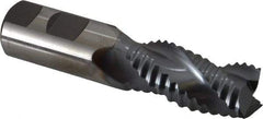 Niagara Cutter - 1" Diam, Coarse Pitch, 2" LOC, 3 Flute Cobalt Roughing Square End Mill - TiCN Finish, 4-1/2" OAL, 1" Shank Diam, Single End, Centercutting, 36° Helix - All Tool & Supply