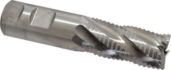 Niagara Cutter - 1" Diam, Coarse Pitch, 2" LOC, 5 Flute Cobalt Roughing Square End Mill - Uncoated, 4-1/2" OAL, 1" Shank Diam, Single End, 30° Helix - All Tool & Supply