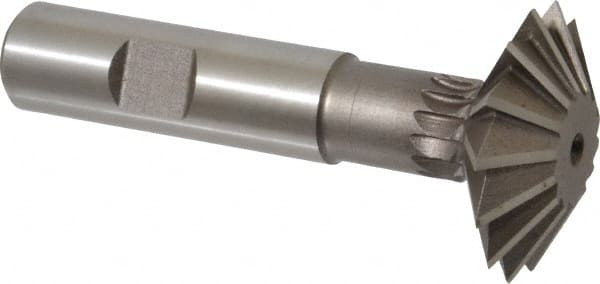 Keo - 1-1/2° 1-1/2" Cut Diam, 1/2" Cut Width, 5/8" Shank, High Speed Steel Double-Angle Cutter - All Tool & Supply