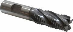 Niagara Cutter - 7/8" Diam, Coarse Pitch, 1-7/8" LOC, 5 Flute Cobalt Roughing Square End Mill - TiCN Finish, 4-1/8" OAL, 3/4" Shank Diam, Single End, Centercutting, 30° Helix - All Tool & Supply