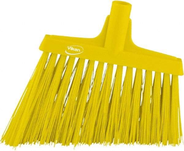 Vikan - 9-1/2" Wide, Yellow Synthetic Bristles, Angled Broom - All Tool & Supply