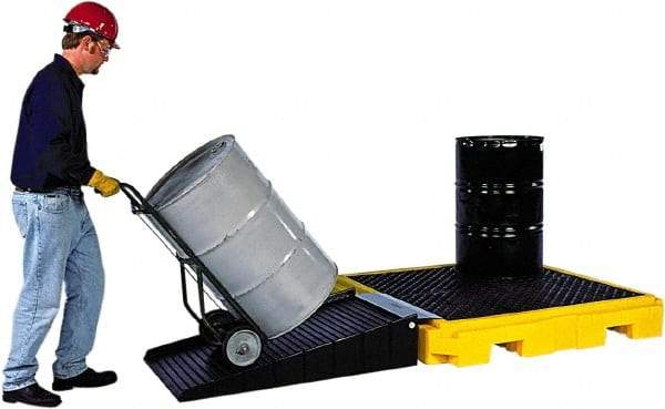 UltraTech - 75 Gal Sump, 9,000 Lb Capacity, 4 Drum, Polyethylene Spill Deck or Pallet - 63" Long x 62" Wide x 9" High, Liftable Fork, Low Profile, 2 x 4 Drum Configuration - All Tool & Supply