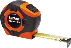 Lufkin - 26' x 25mm Yellow Blade Tape Measure - 1 cm Graduation, A9 Graduation Style, High-Visibility Orange Case - All Tool & Supply