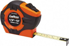 Lufkin - 12' x 1/2" Yellow Blade Tape Measure - 1/16" & 1mm Graduation, A30 Graduation Style, High-Visibility Orange Case - All Tool & Supply