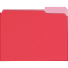 Universal One - 8-1/2 x 11", Letter Size, Red/Light Red, File Folders with Top Tab - 11 Point Stock, 1/3 Tab Cut Location - All Tool & Supply