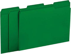 UNIVERSAL - 8-1/2 x 11", Letter Size, Green, File Folders with Top Tab - 11 Point Stock, 1/3 Tab Cut Location - All Tool & Supply