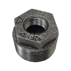 Black Hex Bushing: 5 x 2″, 125 psi, Threaded Cast Iron, Galvanized Finish, Class 125