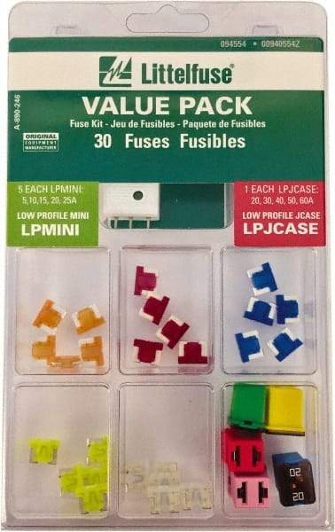 Littelfuse - Fuse Service Kits Compatible Fuse Class: ATO Includes: 5 each Low Profile Mini and 1 each Low Profile JCase of 5, 10, 15, 20, 25, 30, 40, 50, and 60 amps - All Tool & Supply