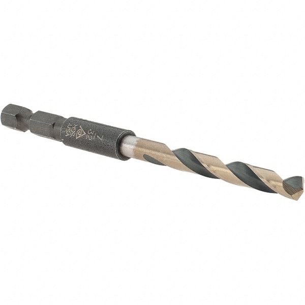 Made in USA - 7/32" High Speed Steel, 135° Point, Hex Shank Maintenance Drill Bit - All Tool & Supply