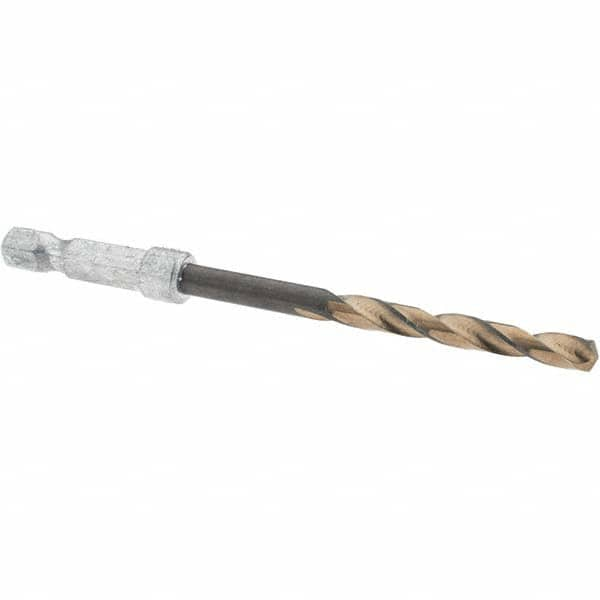 Made in USA - 3/16" High Speed Steel, 135° Point, Hex Shank Maintenance Drill Bit - All Tool & Supply