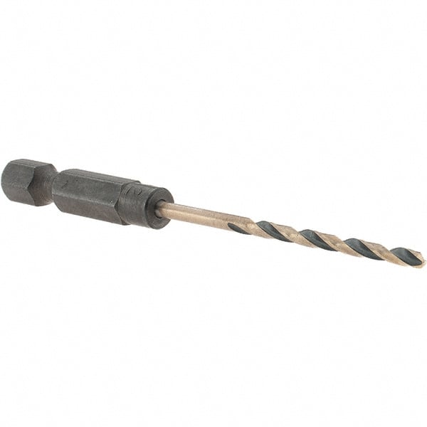 Made in USA - 3/32" High Speed Steel, 135° Point, Hex Shank Maintenance Drill Bit - All Tool & Supply