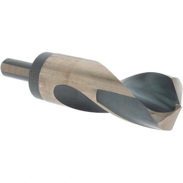 Made in USA - 1-1/4" High Speed Steel, 118° Point, Round with Flats Shank Maintenance Drill Bit - All Tool & Supply