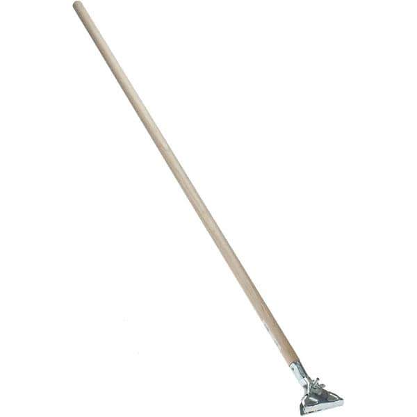 Weiler - 62" Wood Male Thread Mop Handle - 1-1/16" Handle Diam, Use with Wet Mops - All Tool & Supply