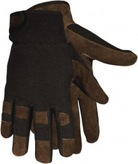 MCR Safety - Size 2XL Cowhide General Protection Work Gloves - For General Purpose, Uncoated, Hook & Loop Cuff, Brown/Black, Paired - All Tool & Supply