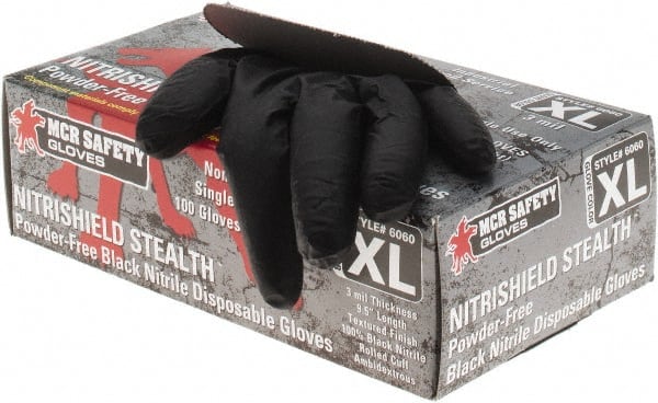 MCR Safety - Size XL, 3 mil, Powder Free Nitrile Disposable Gloves - All Tool & Supply