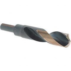 Made in USA - 55/64" High Speed Steel, 135° Point, Round with Flats Shank Maintenance Drill Bit - All Tool & Supply