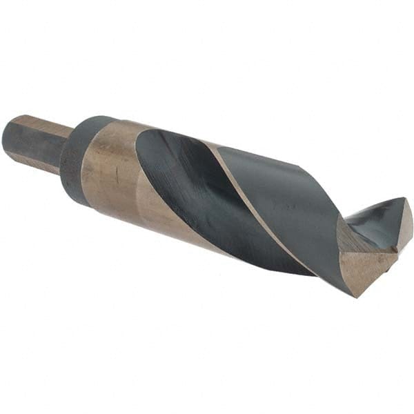 Made in USA - 61/64" High Speed Steel, 135° Point, Round with Flats Shank Maintenance Drill Bit - All Tool & Supply