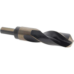 Made in USA - 59/64" High Speed Steel, 135° Point, Round with Flats Shank Maintenance Drill Bit - All Tool & Supply