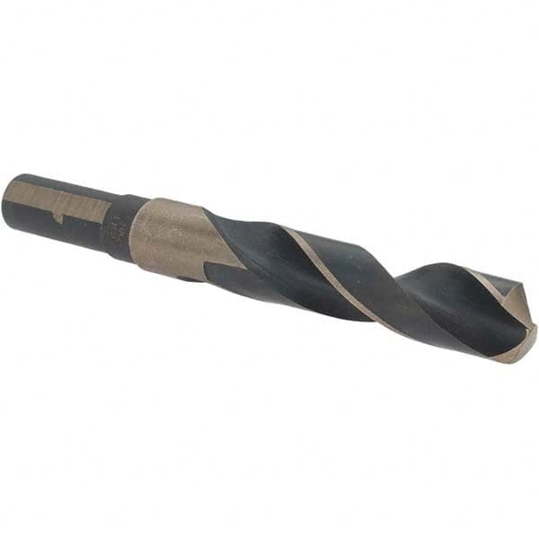 Made in USA - 39/64" High Speed Steel, 135° Point, Round with Flats Shank Maintenance Drill Bit - All Tool & Supply