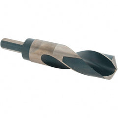 Made in USA - 1" High Speed Steel, 135° Point, Round with Flats Shank Maintenance Drill Bit - All Tool & Supply