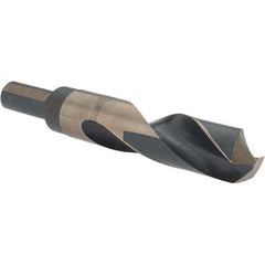 Made in USA - 25/32" High Speed Steel, 135° Point, Round with Flats Shank Maintenance Drill Bit - All Tool & Supply